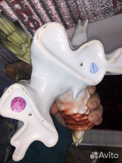 Фарфоровая Статуэтка Большой Попугай «Румыния»