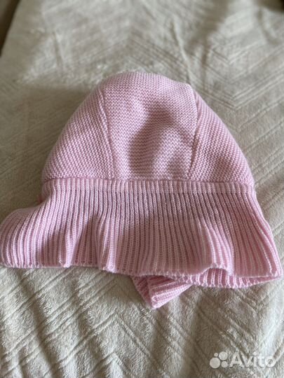 Шапка шлем детская зимняя розовая р.44-46