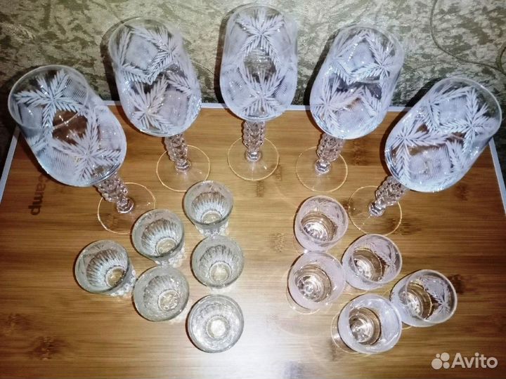 Набор из хрусталя - рюмки, стопки