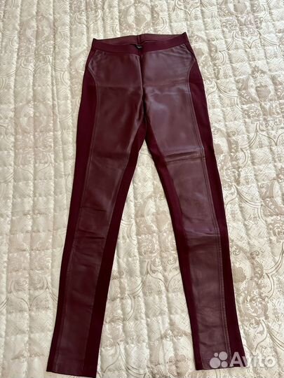 Лосины с вставками из экокожи