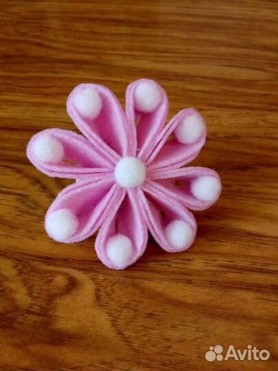 Резиночки цветочки из фетра для волос