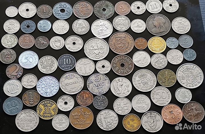Иностранные монеты мира старая Европа и Экзотика