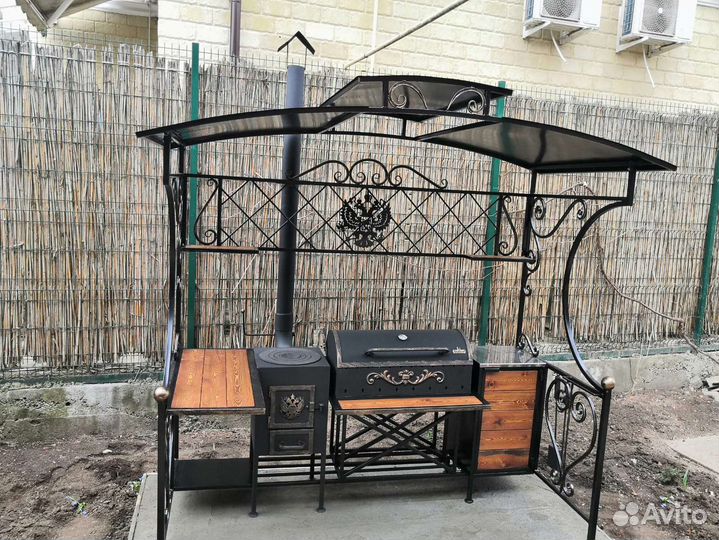 Мангальный комплекс с печью под казан