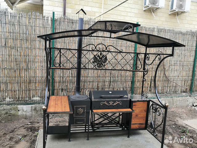 Мангальный комплекс с печью под казан