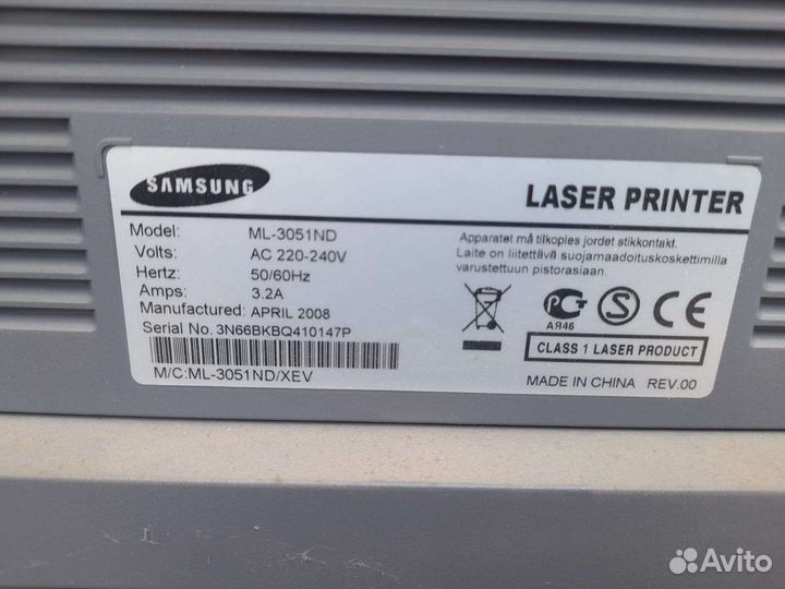 Принтер лазерный samsung ml-3051nd