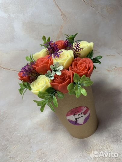 Букет из мыла ручной работы, подарок на 8 марта