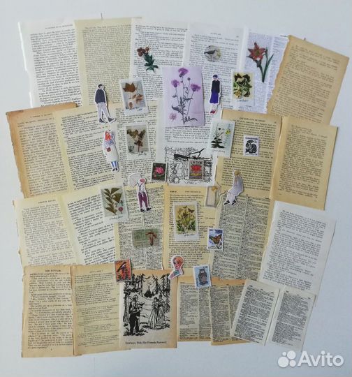 Винтажная бумага, для джанкбука, для скрапбукинга