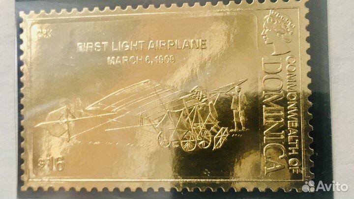 Rare Марка Британских колоний в Золоте 999 пр Авиа