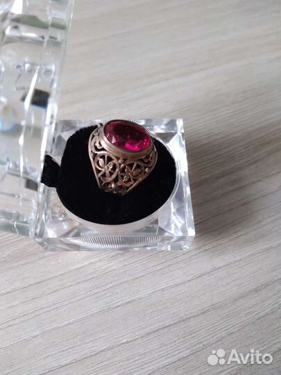 Серебряный перстень с рубином винтаж