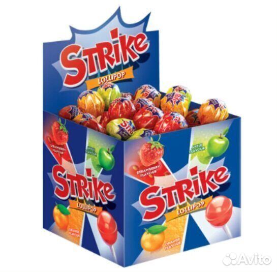 Карамель на палочке Страйк Ассорти 11,3г