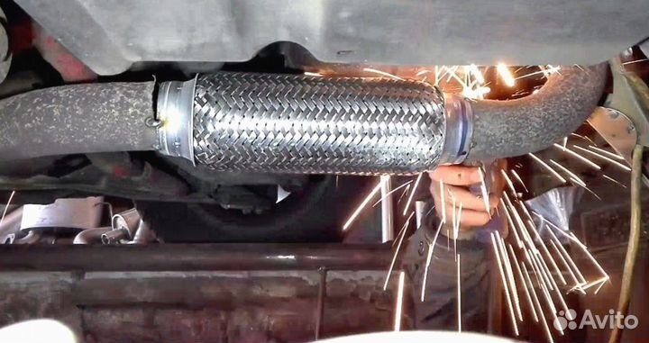 Ремонт гофры глушителя Митсубиши
