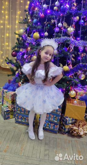 Новогодний костюм снежинки 128