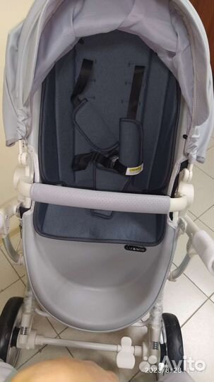 Новая коляска 3в 1 Luxmom 608-2(экокожа серый)
