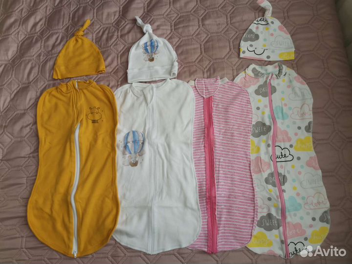Пеленка-кокон с шапочкой