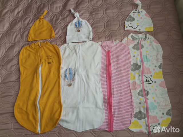 Пеленка-кокон с шапочкой