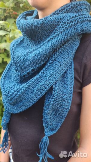 Шарф ручной вязки, бактус, шаль, косынка
