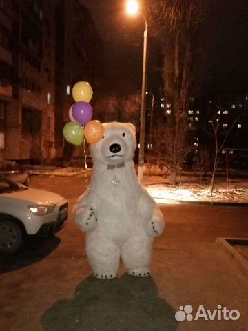 Белый мишка Снежок поздравление