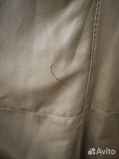 Кожаная юбка миди