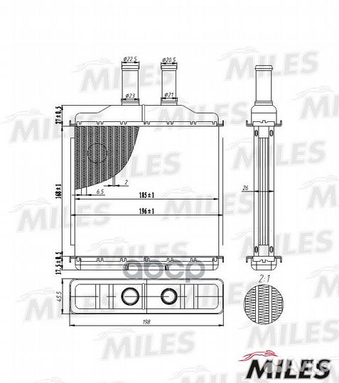 Радиатор отопителя chevrolet lacetti 03- achb01
