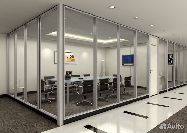 Офисные стеклянные перегородки, монтаж