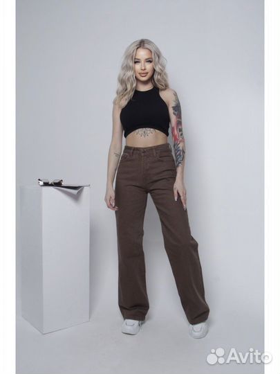 Джинсы-Трубы от бедра Для высоких Клеш р.42-48