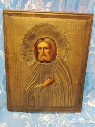 Старинные иконы 19 век святой Серафим Соровский