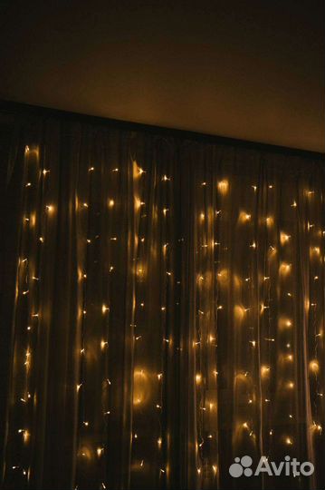 Гирлянда занавес штора звезды
