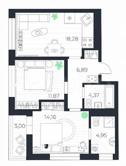 3-к. квартира, 78 м², 10/10 эт.