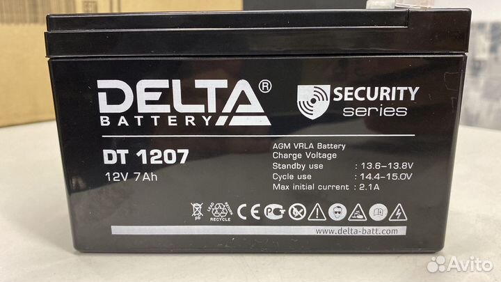 Аккумуляторная батарея Delta Bate DT1207 12V 7A/h