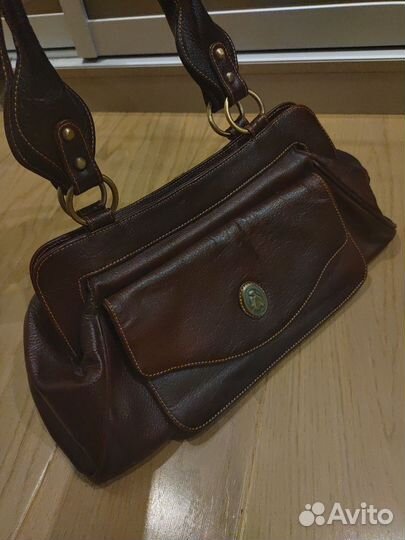 Сумка женская натуральная кожа коричневая винтаж