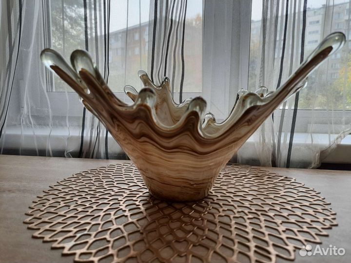 Ваза гутное стекло 70-е СССР галицкое мурано