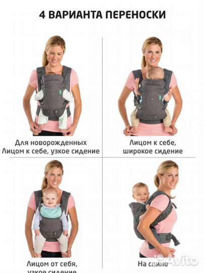 Рюкзак кенгуру для переноски новорожденных 4в1