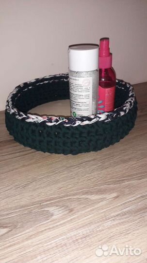 Корзинка из трикотажной пряжи