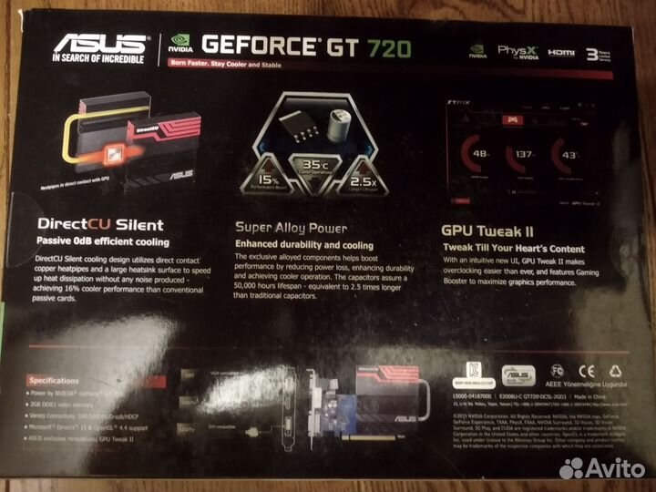 Видеокарта Asus Geforce GT 720 2GB ddr3 NEW