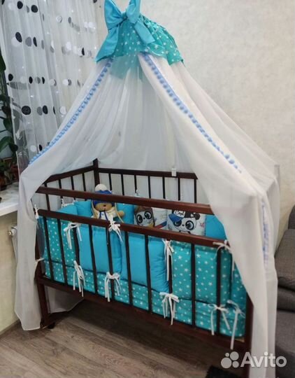Балдахин и бортики в кроватку