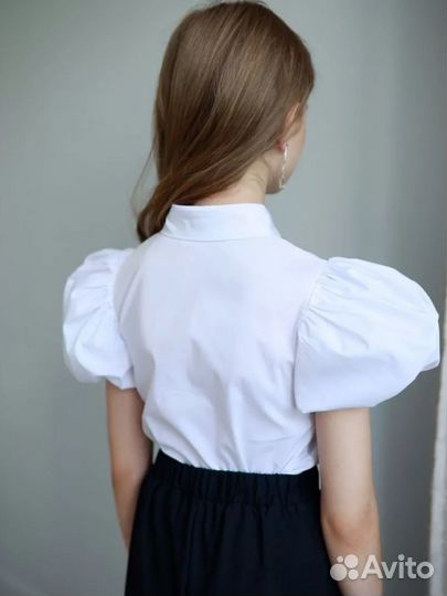 Блузка школьная белая для девочки 134 размер
