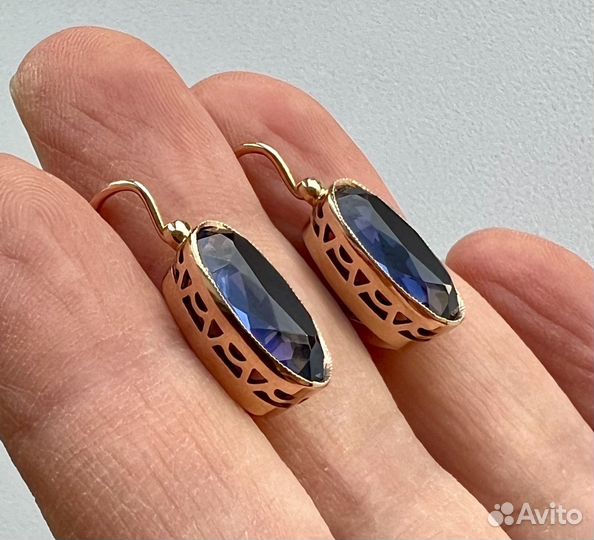 Золотые серьги 583 СССР звезда