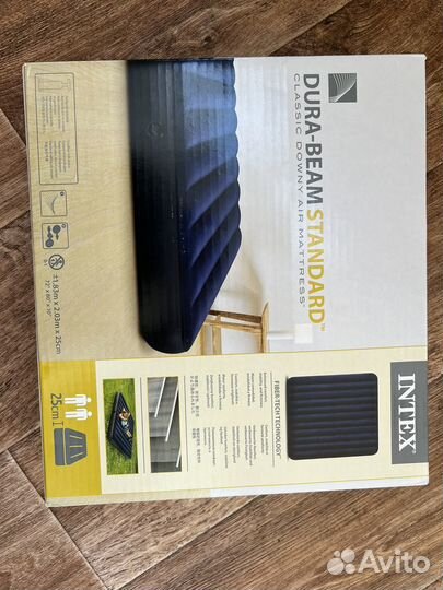 Новый надувной матрас кровать intex 203*183*25см