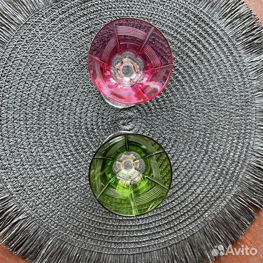 Фужеры цветной хрусталь германия 1920 г