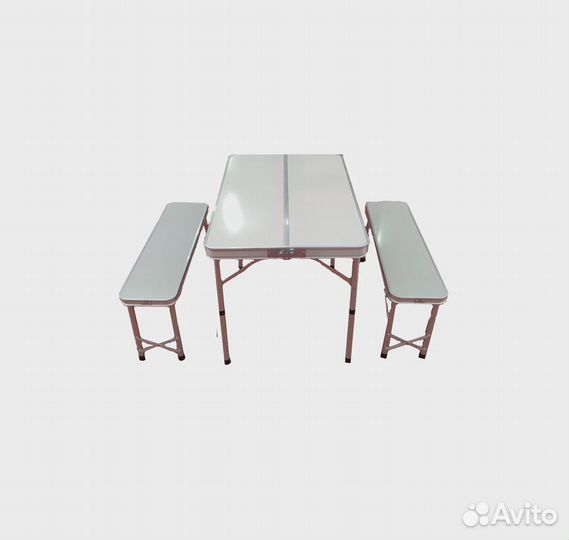 Стол складной со скамейками для дачи и рыбалки