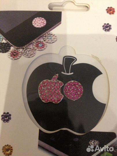Набор метал, наклеек со стразами для айфона