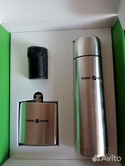 Набор Югра фляжка, стопки, шейкер, барбекю