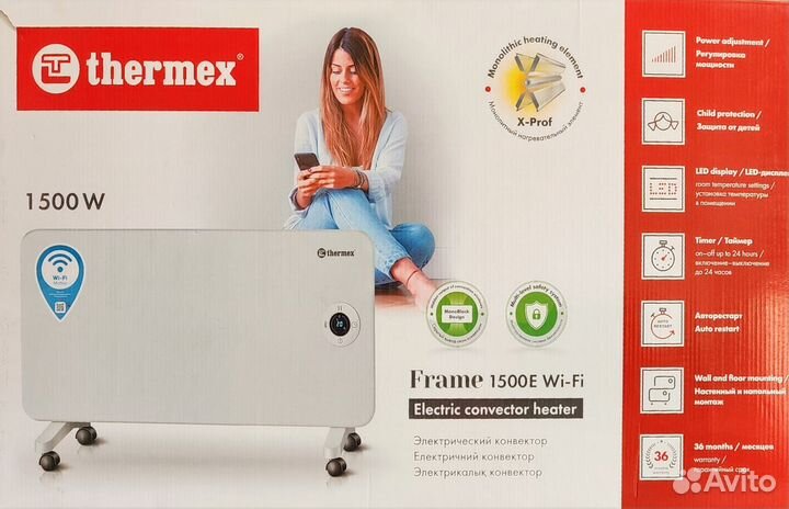 Электрический конвектор Thermex Frame1500 E Wi-fi