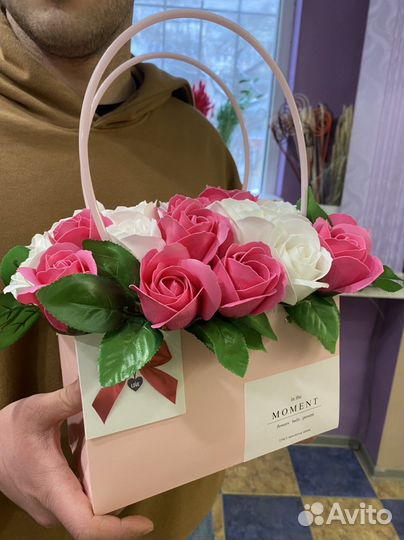 Букет из мыльных роз