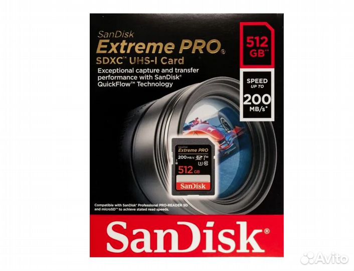 Карта sdxc SanDisk Extreme Pro на 512GB