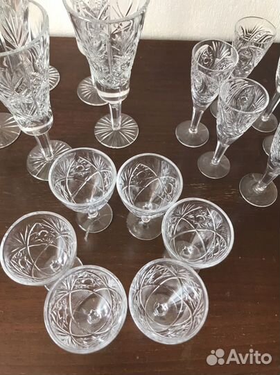 Хрустальные бокалы, фужеры, рюмки СССР