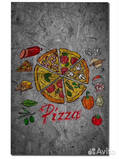 Картина из дерева для кухни, кафе, ресторанов