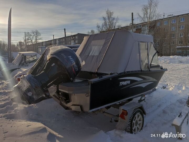 Триера 460 fish с мотором Hidea F60