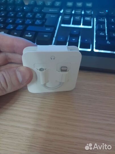 Apple earpods lightning+переходник jack 3.5 (Ориг)