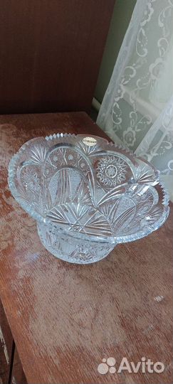 Хрустальная ваза Чехословакия